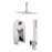 Aquamoon Havana Brushed Nickel   Bathroom Modern Rain Mixer Shower Combo Set Ceiling Arm Mounted + Rainfall Shower Head 8" + Rough In + Trim Included + Handheld Sethav20832