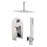 Aquamoon HAVANA Brush Nickel  Bathroom Modern Rain Mixer Shower Combo Set Ceiling Arm Mounted + Rainfall Shower Head 12" + Rough in + Trim Incluided + Handheld SETHAV21232