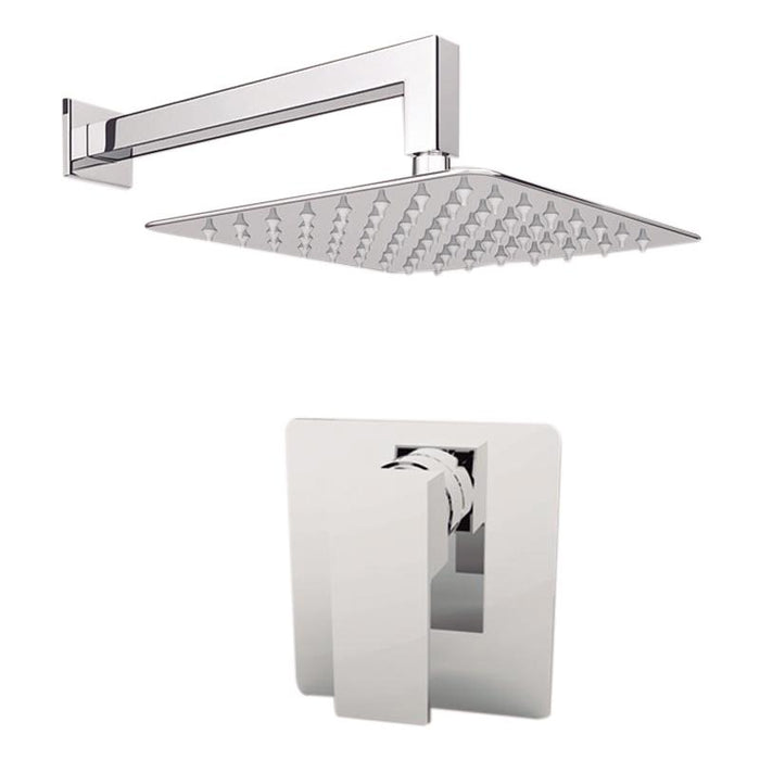 Aquamoon Milan Brushed Nickel   Bathroom Modern Rain Mixer Shower Combo Set Wall Mounted Rainfall Shower Head 8" + Rough In + Trim Included Setmil10812