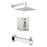 Aquamoon Milan Brushed Nickel  Shower With Tub Spout And 8" Rain Shower Head, Wall Mounted Arm + Rough In + Trim Included Setmil10822