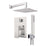 Aquamoon MILAN Chrome  Bathroom Modern Rain Mixer Shower Combo Set Wall Mounted Rainfall Shower Head 8" + Rough in + Trim Incluided + Handheld SETMIL10831