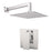 Aquamoon MILAN Chrome Bathroom Modern Rain Mixer Shower Combo Set Wall Mounted Rainfall Shower Head 12" + Rough in + Trim Incluided SETMIL11211