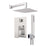 Aquamoon MILAN Chrome Bathroom Modern Rain Mixer Shower Combo Set Wall Mounted Rainfall Shower Head 12" + Rough in + Trim Incluided + Handheld SETMIL11231