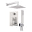 Aquamoon Milan Brushed Nickel   Bathroom Modern Rain Mixer Shower Combo Set Wall Mounted Rainfall Shower Head 12" + Rough In + Trim Included + Handheld Setmil11232