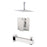 Aquamoon Milan Chrome Shower With Tub Spout And 8" Rain Shower Head, Ceiling Mounted Arm + Rough In + Trim Included Setmil20821
