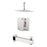 Aquamoon MILAN Brush Nickel  Shower with Tub Spout and 8" Rain Shower Head, Ceiling Mounted Arm + Rough in + Trim Incluided SETMIL20822