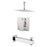 Aquamoon Milan Chrome Shower With Tub Spout And 12" Rain Shower Head, Ceiling Mounted Arm + Rough In + Trim Included Setmil21221