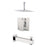 Aquamoon MILAN Brush Nickel  Shower with Tub Spout and 12" Rain Shower Head, Ceiling Mounted Arm + Rough in + Trim Incluided SETMIL21222