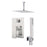 Aquamoon MILAN Brush Nickel  Bathroom Modern Rain Mixer Shower Combo Set Ceiling Arm Mounted + Rainfall Shower Head 12" + Rough in + Trim Incluided + Handheld SETMIL21232