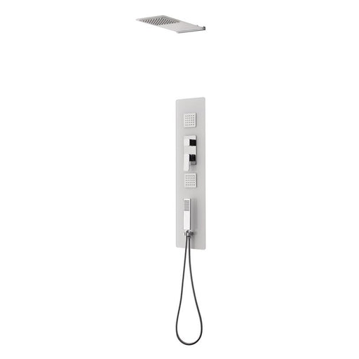 Aquamoon Capri Recessed Bathroom Shower Panel 63 X 9.75 With  Rainfall Shower Head + Handhled Shower + Massage Body Jets