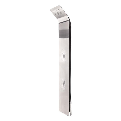 Aquamoon Aura Stainless Steel  Recessed Bathroom Shower Panel 63 X 9.75 With  Rainfall Shower Head + Handhled Shower + Massage Body Jets