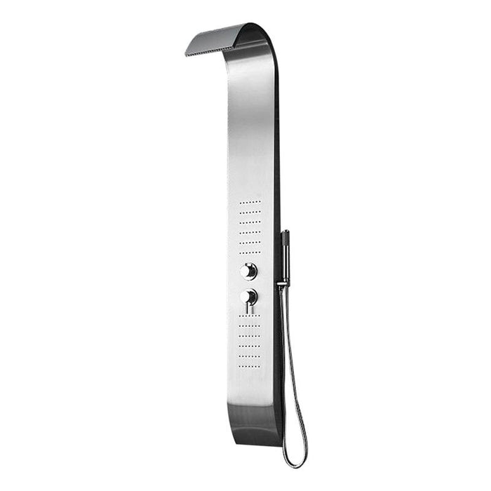 Aquamoon Bastia  Wall Mount Bathroom Shower Panel 60 X 10 With  Rainfall Shower Head + Handhled Shower + Massage Body Jets