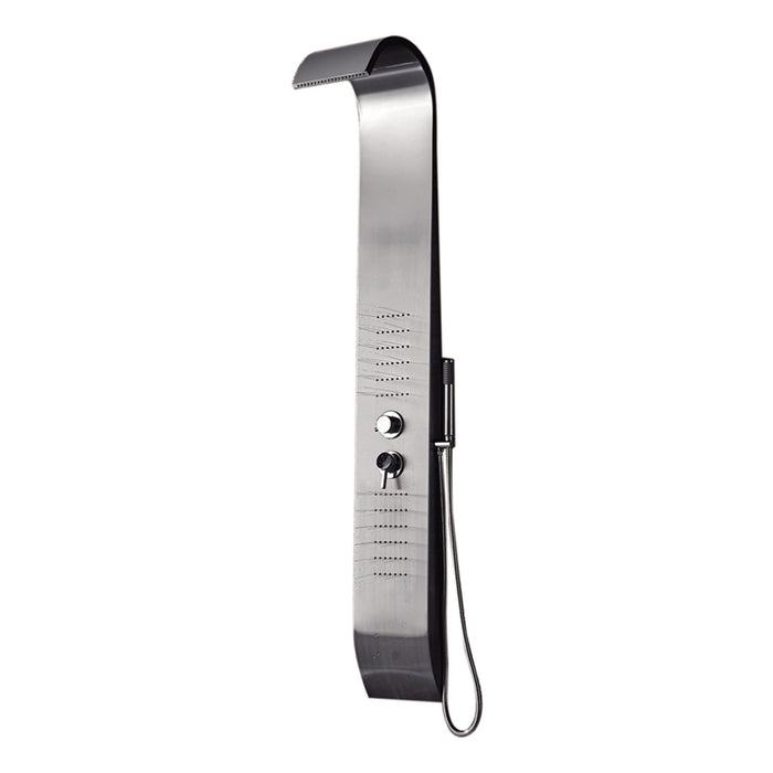 Aquamoon Bastia  Wall Mount Bathroom Shower Panel 60 X 10 With  Rainfall Shower Head + Handhled Shower + Massage Body Jets