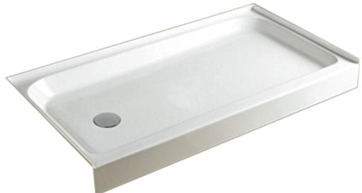 Aquamoon 60" X 32" X 5.5" Shower Base, White Color Left Drain