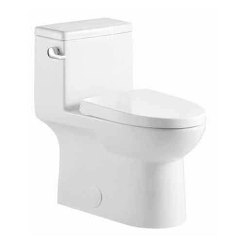Aquamoon 324 Elongated One Piece Toilet With Soft Closing Seat, Water Sense, High-Efficiency, Color White