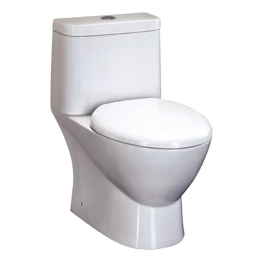 Eago 346 Dual Flush Elongated One Piece Toilet With Soft Closing Seat, Water Sense, High-Efficiency, Color White