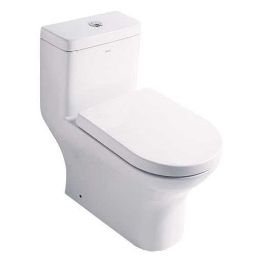 Eago 353 Dual Flush Elongated One Piece Toilet With Soft Closing Seat, Water Sense, High-Efficiency, Color White