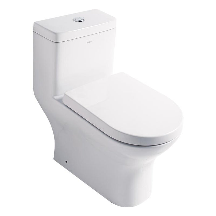 Eago 353 Dual Flush Elongated One Piece Toilet With Soft Closing Seat, Water Sense, High-Efficiency, Color White
