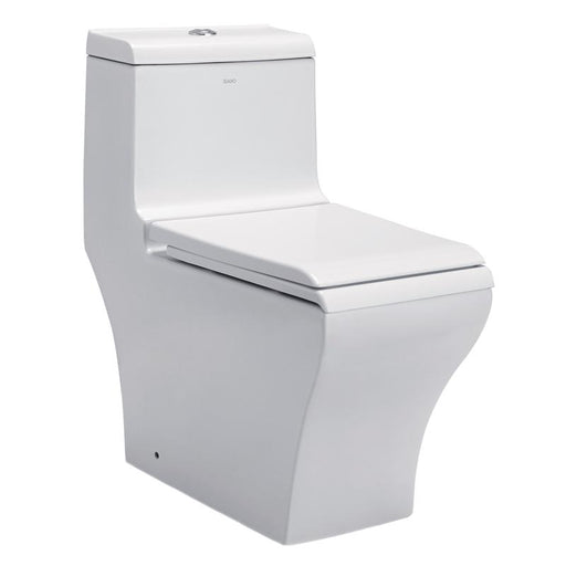 Eago 356 Dual Flush Elongated One Piece Toilet With Soft Closing Seat, Water Sense, High-Efficiency, Color White