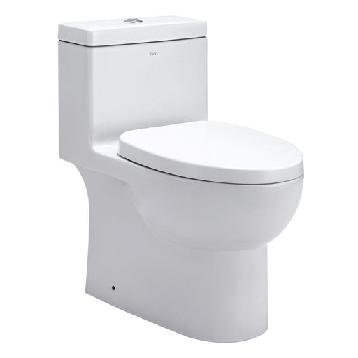Eago 359 Dual Flush Elongated One Piece Toilet With Soft Closing Seat, Water Sense, High-Efficiency, Color White