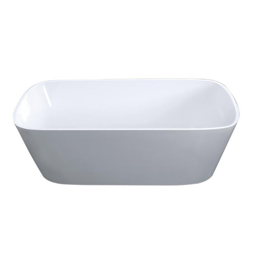 Aquamoon Potenza 67" Acrylic Freestanding Bathtub Contemporary Soaking Tub With Chrome Overflow And Drain Color White