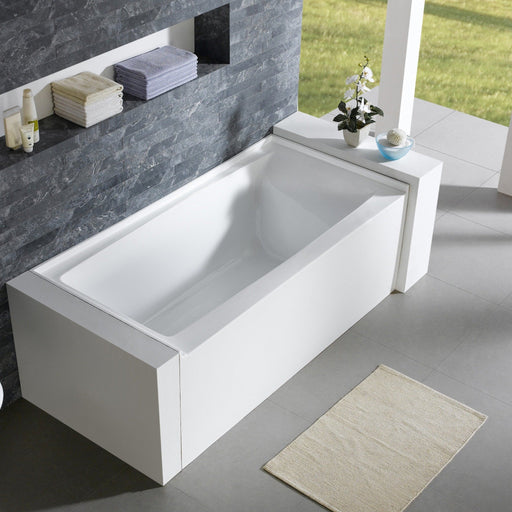 Aquamoon Turin 60"  Right Drain Acrylic Skirted Contemporary Tub Color White