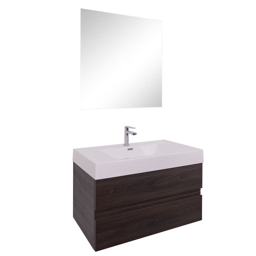 Aquamoon Contessa 36  Wendge Wall Mounted Modern Bathroom Vanity Set