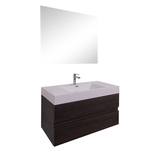 Aquamoon Contessa 39  Wendge Wall Mounted Modern Bathroom Vanity Set