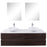 Aquamoon Contessa 63 Double Sink 1153 Wendge Wall Mounted Modern Bathroom Vanity Set