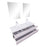 Aquamoon Contessa 63 Double Sink 1153 White Oak Wall Mounted Modern Bathroom Vanity Set
