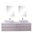 Aquamoon Contessa 63 Double Sink 1316 White Oak  Wall Mounted Modern Bathroom Vanity Set