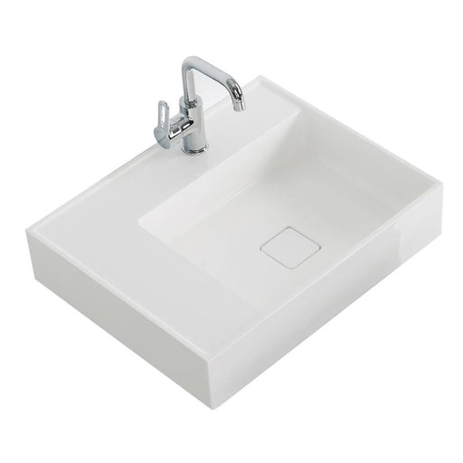 Aquamoon Cronos 24" Integrated Countertop White Square  Sink