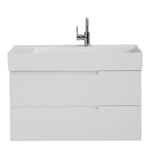 Aquamoon Cronos 36 White Wall Mounted Modern Bathroom Vanity Set