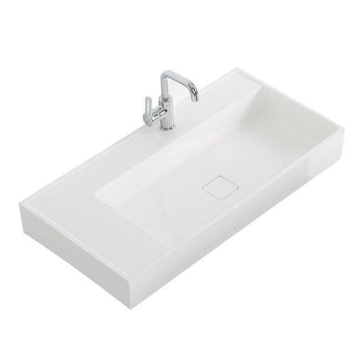 Aquamoon Cronos 36" Integrated Countertop White Square  Sink