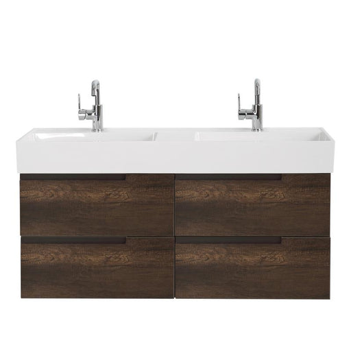 Aquamoon Cronos 48 Wendge Double Sink Wall Mounted Modern Bathroom Vanity Set