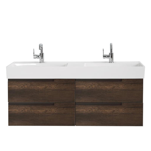 Aquamoon Cronos 72 Wendge Double Sink Wall Mounted Modern Bathroom Vanity Set