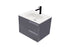 Aquamoon Garda 24 Grey Wall Hung Modern Bathroom Vanity Set  W/Mirror