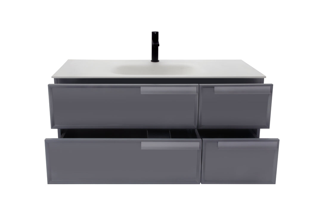 Aquamoon Garda 40 Grey Wall Hung Modern Bathroom Vanity Set