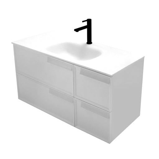 Aquamoon Garda 40 White Wall Hung Modern Bathroom Vanity Set
