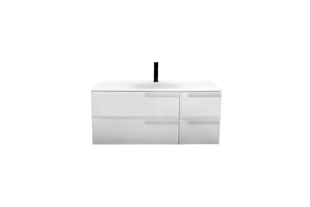 Aquamoon Garda 40 White Wall Hung Modern Bathroom Vanity Set