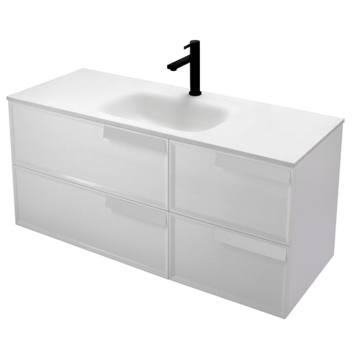 Aquamoon Garda 48 White Wall Hung Modern Bathroom Vanity Set