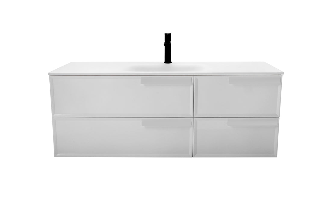 Aquamoon Garda 48 White Wall Hung Modern Bathroom Vanity Set