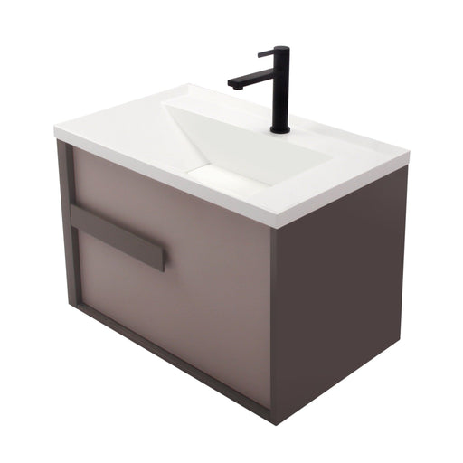 Aquamoon Geneva 30 Brown Wall Hung Modern Bathroom Vanity Set