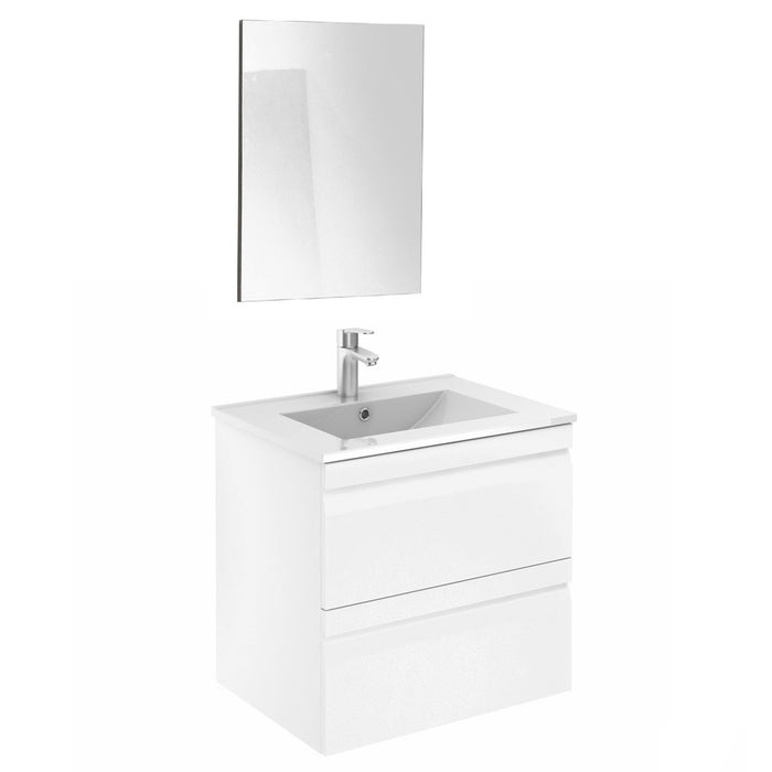 Aquamoon Girona 24 White  Wall Hung Modern Bathroom Vanity Set