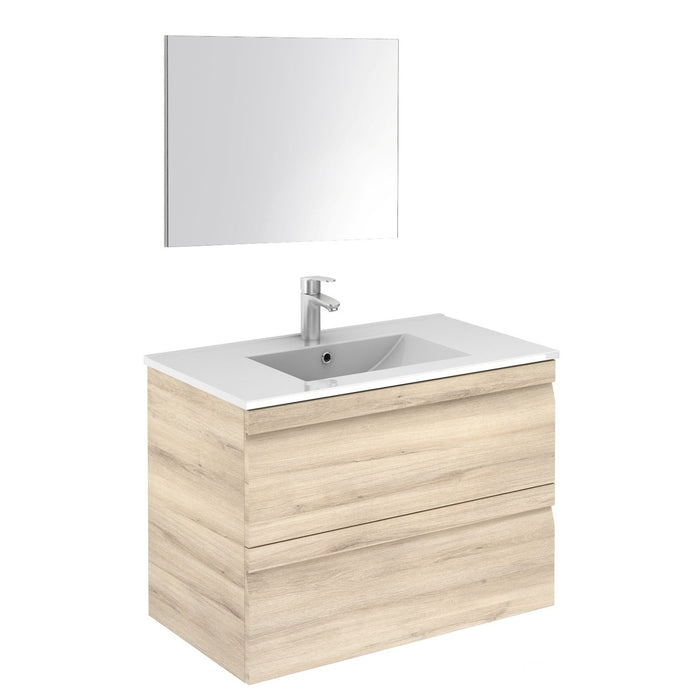 Aquamoon Girona 32 Beige Nature Wall Hung Modern Bathroom Vanity Set