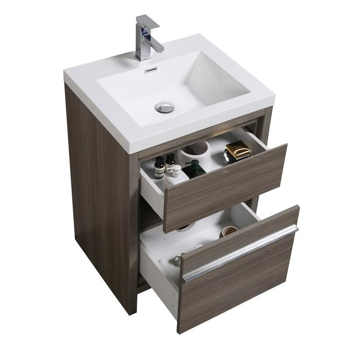 Aquamoon Granada 24 Maple Grey Free Standing Modern Bathroom Vanity Set