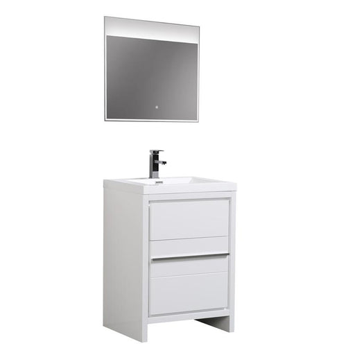 Aquamoon Granada 24 White Free Standing Modern Bathroom Vanity Set