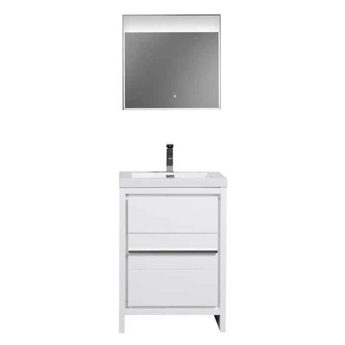 Aquamoon Granada 24 White Free Standing Modern Bathroom Vanity Set