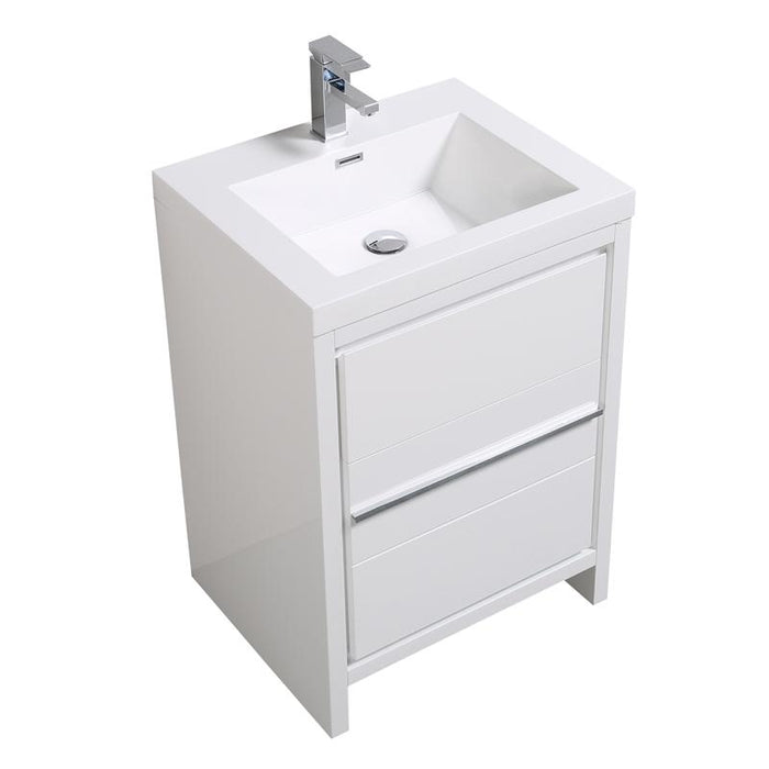Aquamoon Granada 24 White Free Standing Modern Bathroom Vanity Set