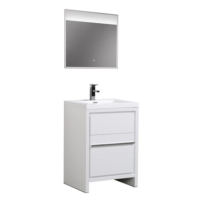 Aquamoon Granada 24 White Free Standing Modern Bathroom Vanity Set